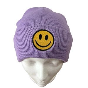 68. Lilac Happy Face Beanie